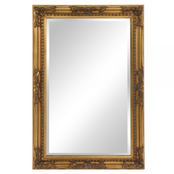 Homeroots - Rectangular Antiqued Gold Wood Frame Mirror - Image 5