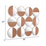 Homeroots - Set of Twelve Gold and Walnut Round Steel Framed Accent Mirror - Image 9