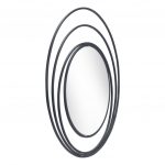 Homeroots - 32" Black Oval Steel Framed Accent Mirror - Image 4