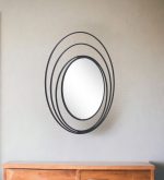 Homeroots - 32" Black Oval Steel Framed Accent Mirror - Image 2