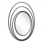 Homeroots - 32" Black Oval Steel Framed Accent Mirror