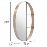 Homeroots - 34" Bronze Oval Steel Framed Accent Mirror - Image 8