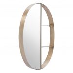 Homeroots - 34" Bronze Oval Steel Framed Accent Mirror