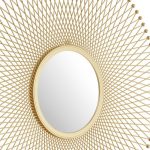 Homeroots - 35" Gold Round Iron Framed Accent Mirror - Image 4