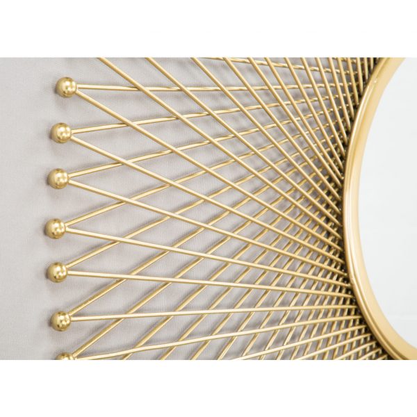 Homeroots - 35" Gold Round Iron Framed Accent Mirror - Image 6