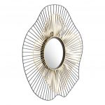 Homeroots - 22" Black Abstract Metal Framed Accent Mirror - Image 3