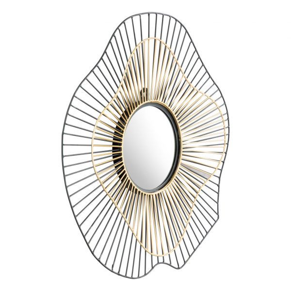 Homeroots - 22" Black Abstract Metal Framed Accent Mirror - Image 3