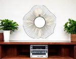 Homeroots - 22" Black Abstract Metal Framed Accent Mirror