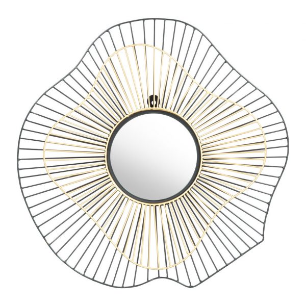 Homeroots - 22" Black Abstract Metal Framed Accent Mirror - Image 4