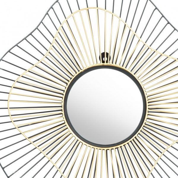 Homeroots - 22" Black Abstract Metal Framed Accent Mirror - Image 5