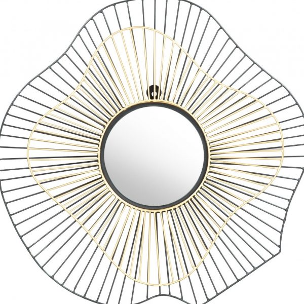 Homeroots - 22" Black Abstract Metal Framed Accent Mirror - Image 2