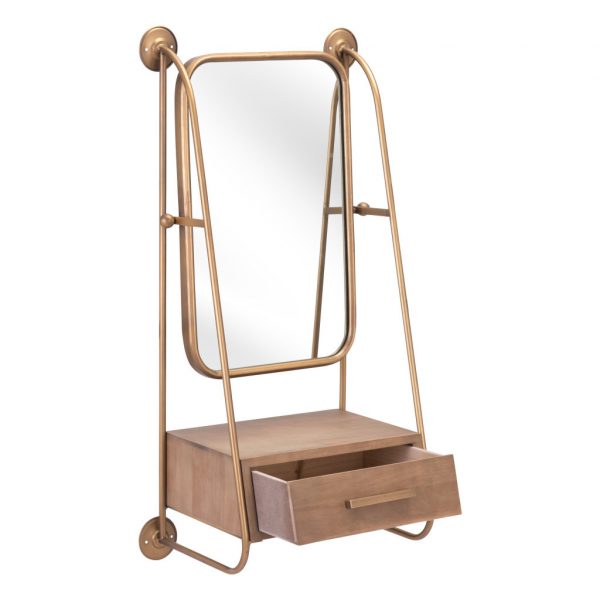 Homeroots - 36" Gold Steel Framed Accent Mirror - Image 4