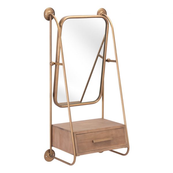 Homeroots - 36" Gold Steel Framed Accent Mirror - Image 5