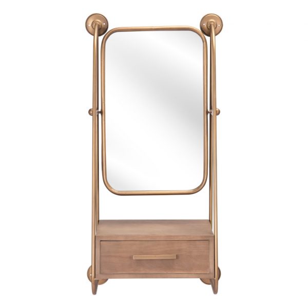 Homeroots - 36" Gold Steel Framed Accent Mirror - Image 6