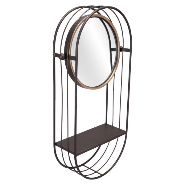 Homeroots - Industrial Gray Mirror Shelf - Image 3