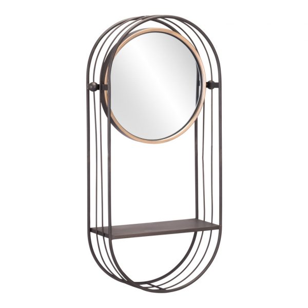 Homeroots - Industrial Gray Mirror Shelf - Image 4