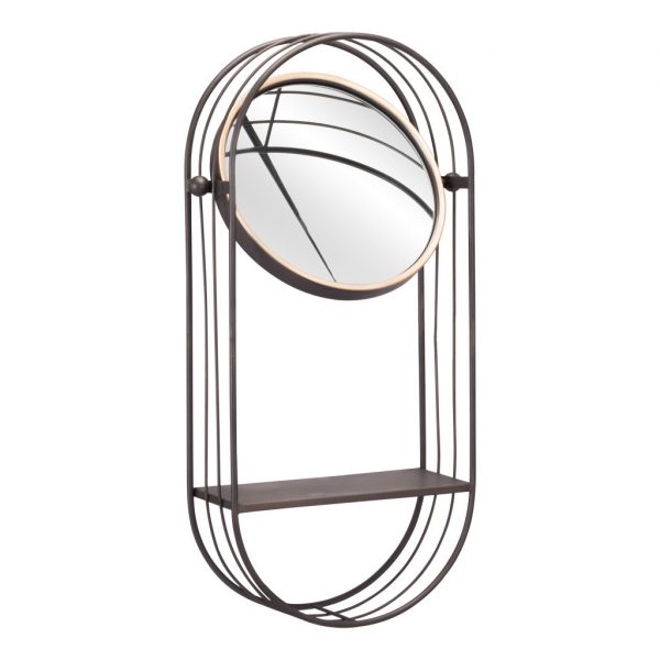 Homeroots - Industrial Gray Mirror Shelf - Image 5