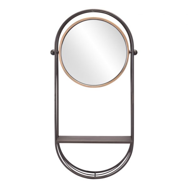 Homeroots - Industrial Gray Mirror Shelf - Image 6
