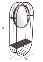 Homeroots - Industrial Gray Mirror Shelf - Image 8
