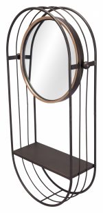 Homeroots - Industrial Gray Mirror Shelf - Image 2