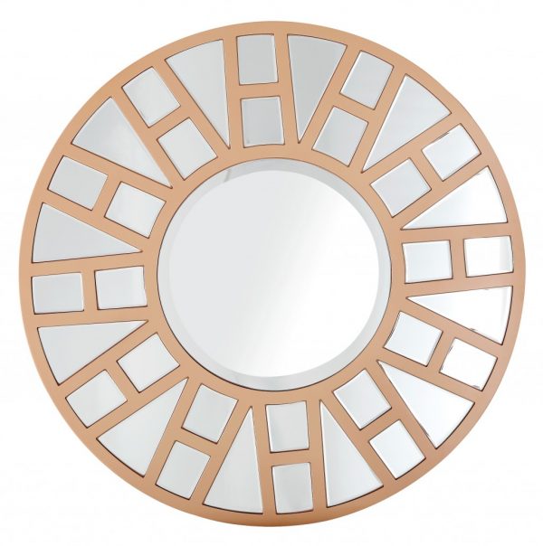 Homeroots - 32" Gold Round Metal Framed Accent Mirror - Image 3