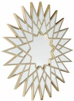 Homeroots - 34" Gold Sunburst Metal Framed Accent Mirror - Image 5