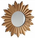 Homeroots - 39" Gold Sunburst Glass Framed Accent Mirror