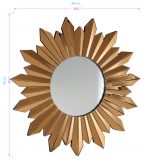 Homeroots - 39" Gold Sunburst Glass Framed Accent Mirror - Image 8