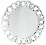 Homeroots - 39" Clear Round Glass Framed Accent Mirror
