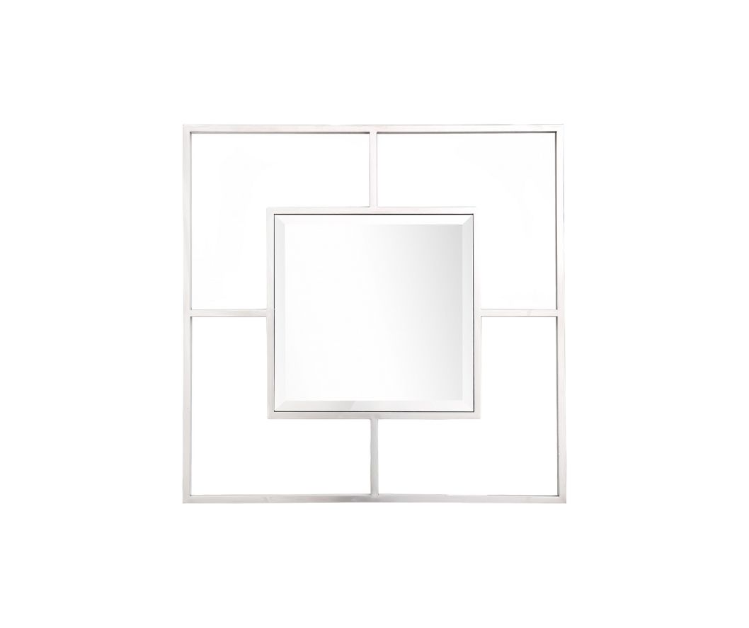 xr:d:DAF8-soMoAM:87,j:4458983959310123269,t:24030117 Homeroots - 32" Silver Square Metal Framed Accent Mirror - Image 1