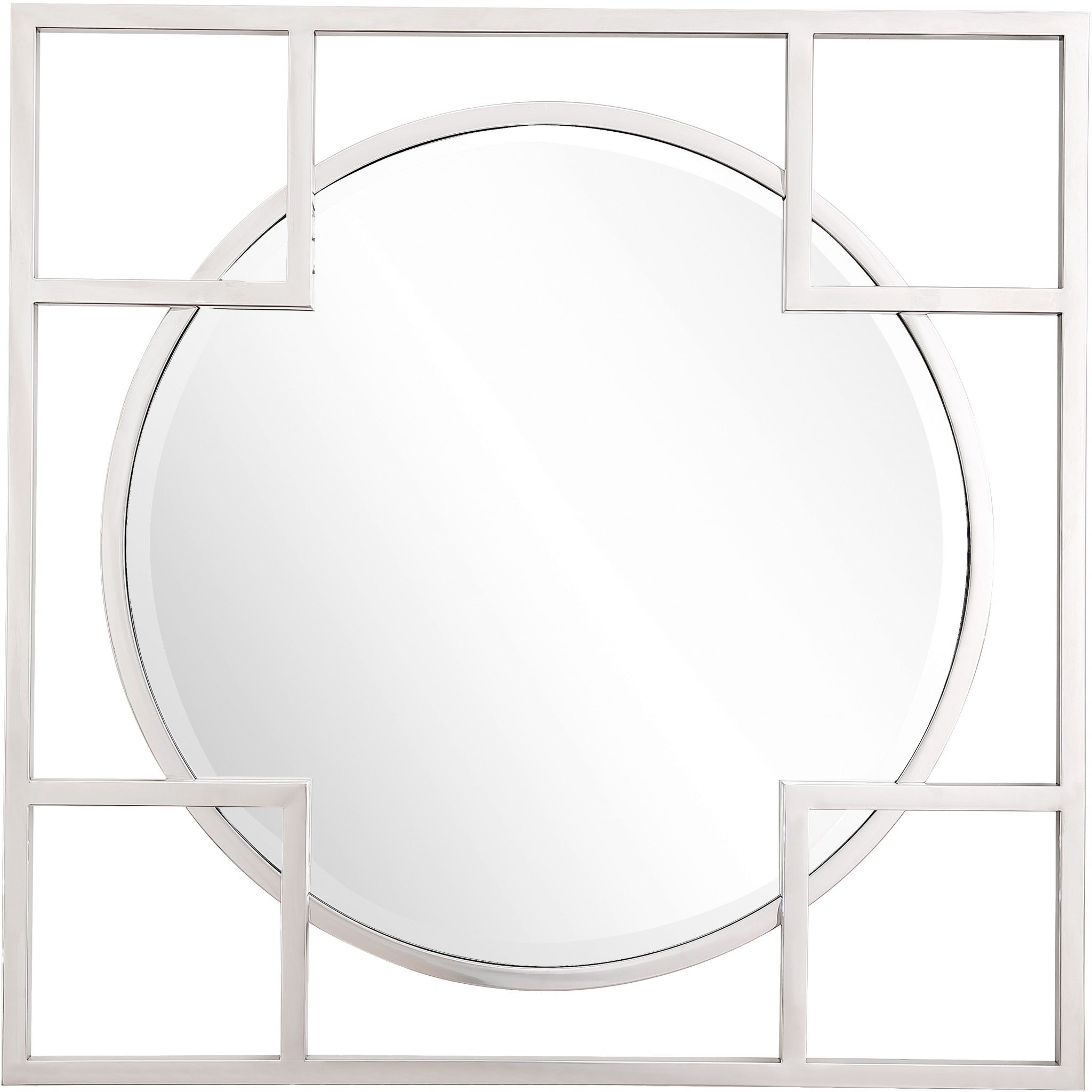 396614_1 Homeroots - 33" Silver Square Metal Framed Accent Mirror - Image 1