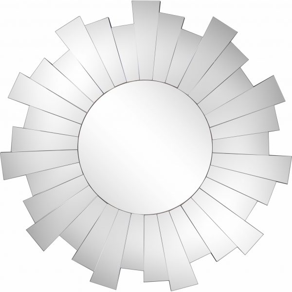 Homeroots - 30" Clear Sunburst Framed Accent Mirror - Image 1