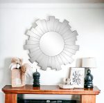 Homeroots - 30" Clear Sunburst Framed Accent Mirror - Image 2