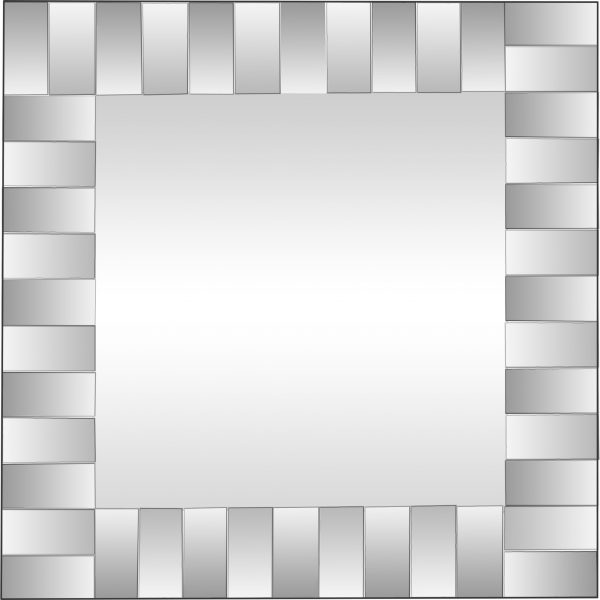Homeroots - 28" Clear Square Glass Framed Accent Mirror - Image 3