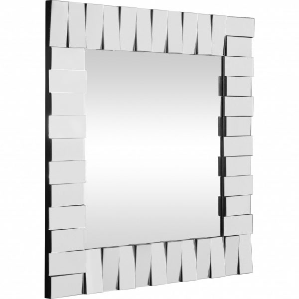 Homeroots - 28" Clear Square Glass Framed Accent Mirror - Image 1