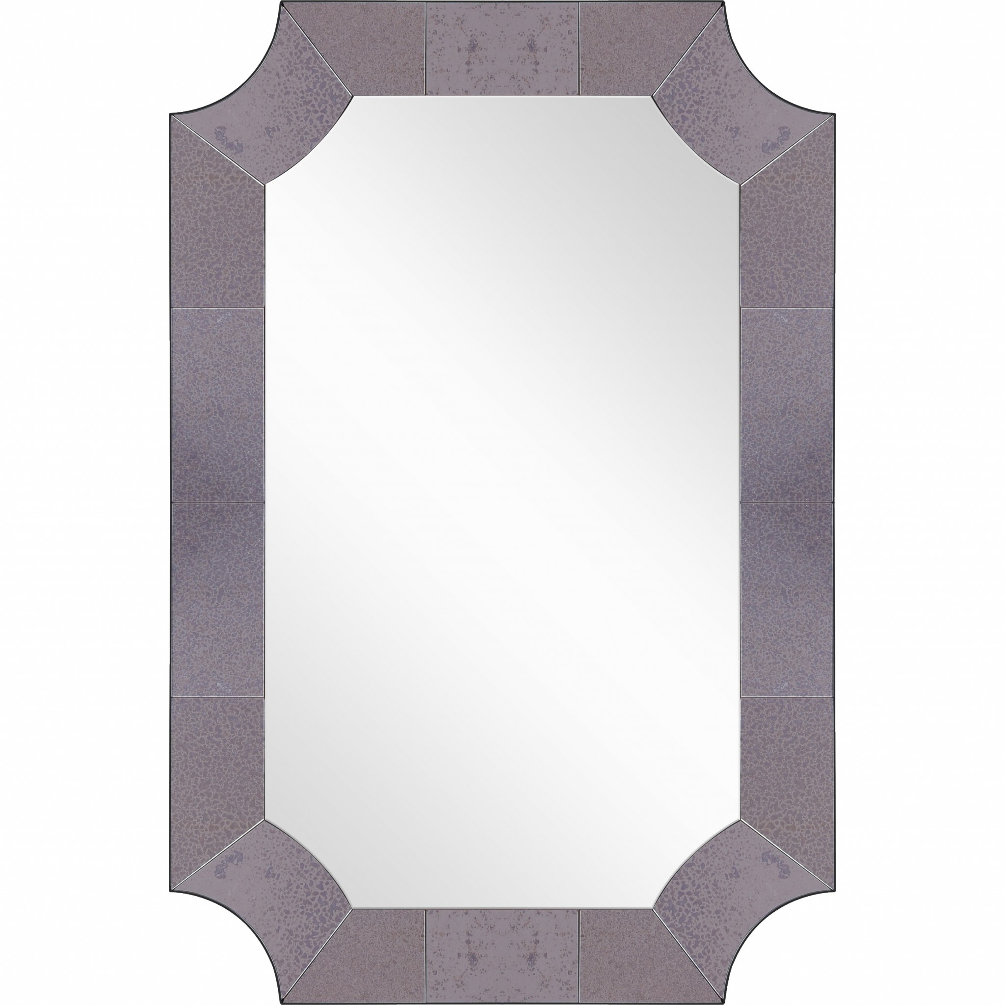 396624_1 Homeroots - 35" Gray Novelty Glass Framed Accent Mirror - Image 1