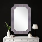 Homeroots - 35" Gray Novelty Glass Framed Accent Mirror - Image 9