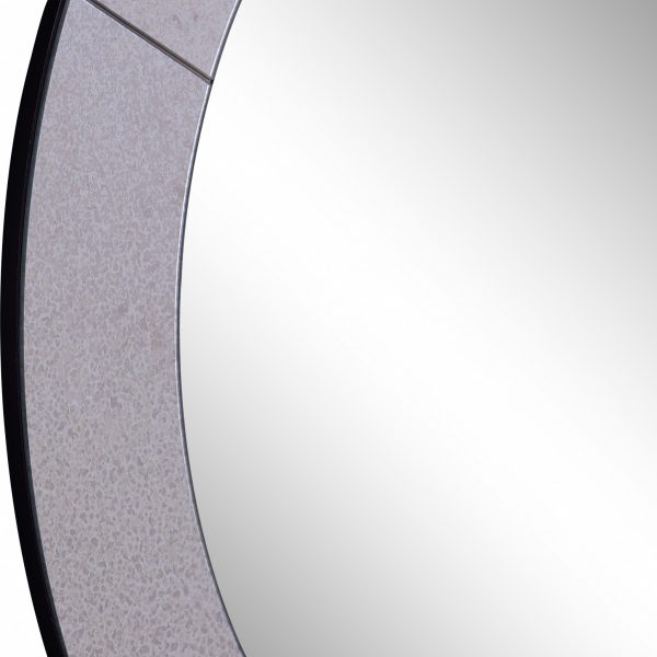 Homeroots - 30" Gray Round Glass Framed Accent Mirror - Image 4
