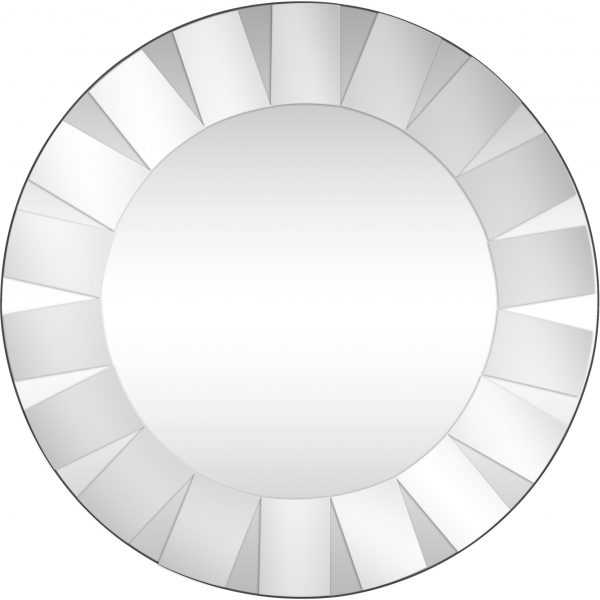 Homeroots - 30" Clear Round Glass Framed Accent Mirror - Image 1