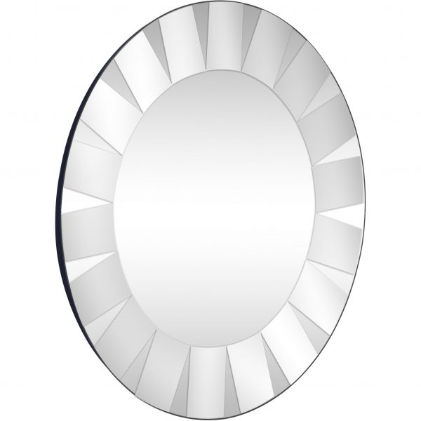 Homeroots - 30" Clear Round Glass Framed Accent Mirror - Image 3