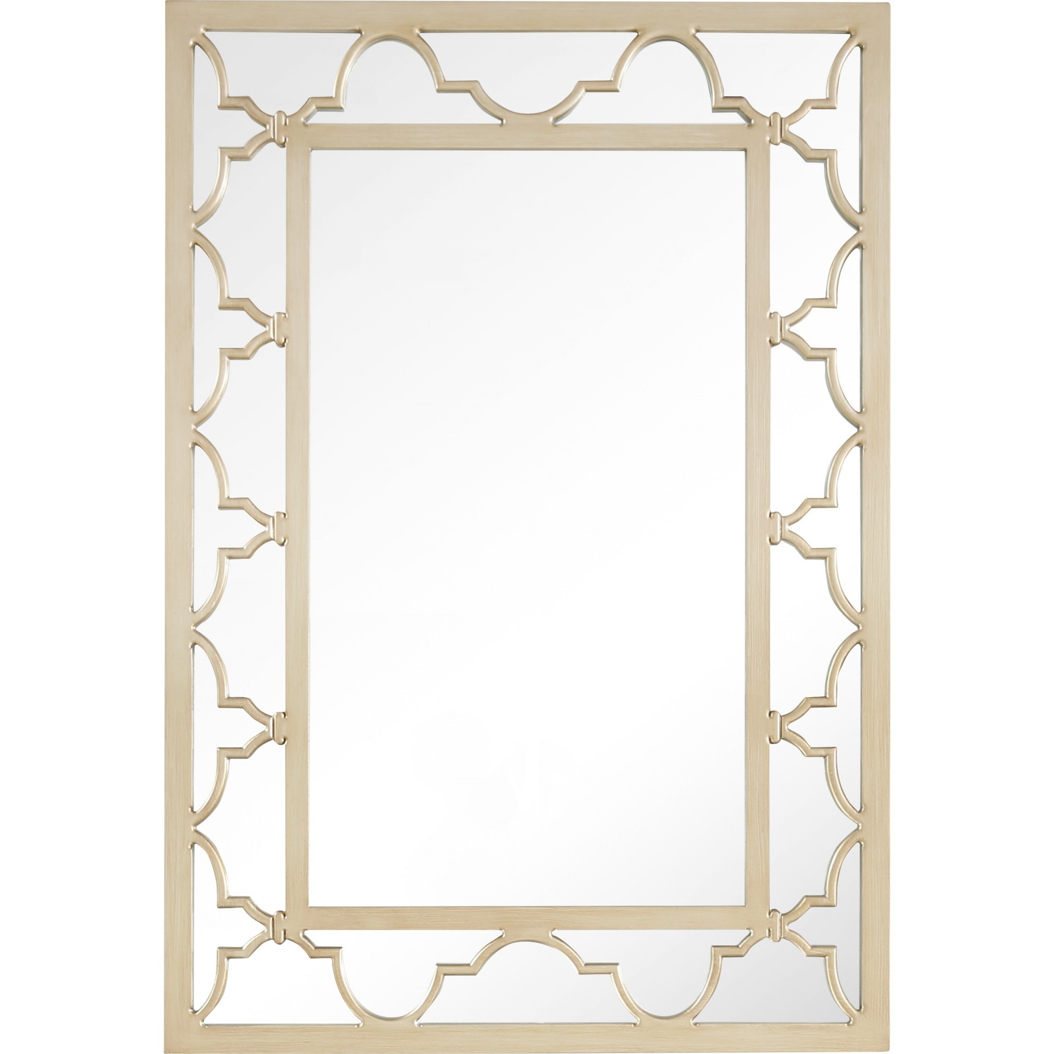 396642_1 Homeroots - 44" Champagne Metal Framed Accent Mirror - Image 1