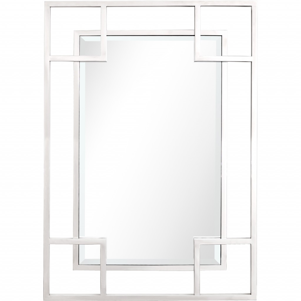 396657_1 Homeroots - 42" Silver Metal Framed Accent Mirror - Image 1