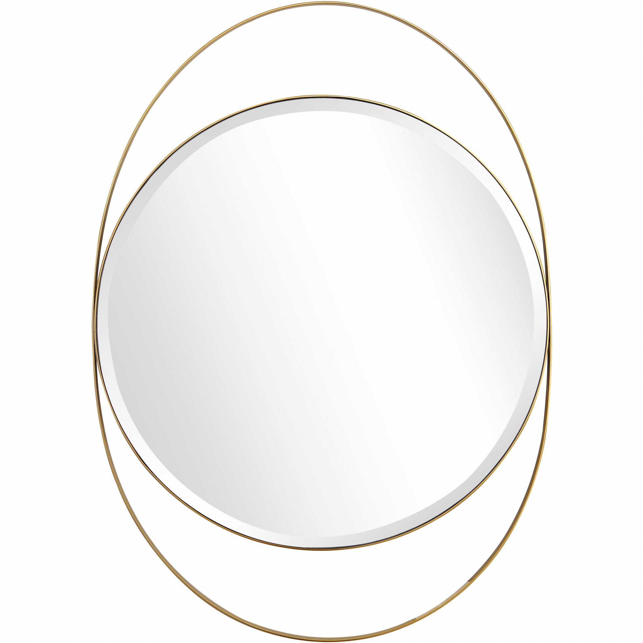 396659_1 Homeroots - 39" Gold Oval Metal Framed Accent Mirror - Image 1