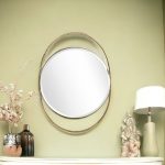 Homeroots - 39" Gold Oval Metal Framed Accent Mirror - Image 7