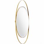 Homeroots - 39" Gold Oval Metal Framed Accent Mirror - Image 2