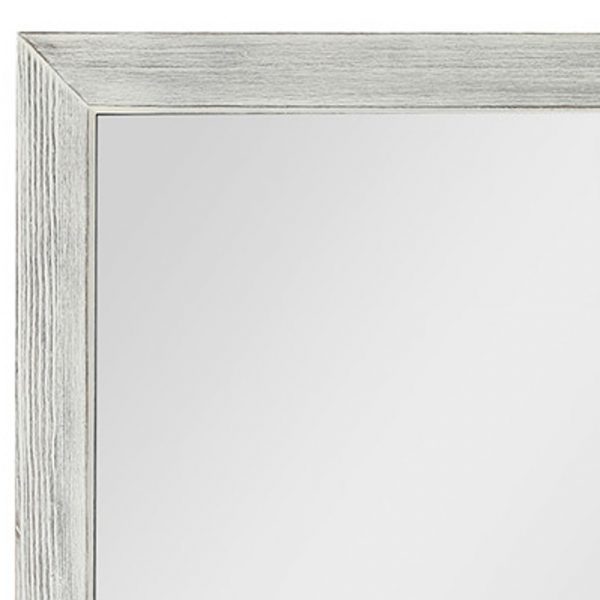 Homeroots - Brushed White Wooden Mirror - Image 5