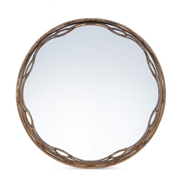 Homeroots - Set of Two Gold Round Ornate Framed Accent Mirrors - Image 5