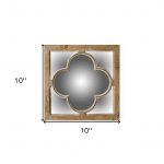 Homeroots - 10" Natural Brown With Whitewash Square Wall Mounted Accent Mirror - Image 7