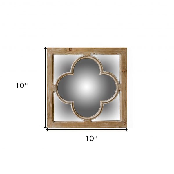 Homeroots - 10" Natural Brown With Whitewash Square Wall Mounted Accent Mirror - Image 7