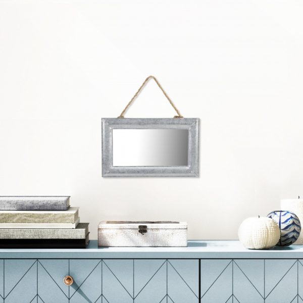 Homeroots - 9" Silver Metal Framed Accent Mirror - Image 9